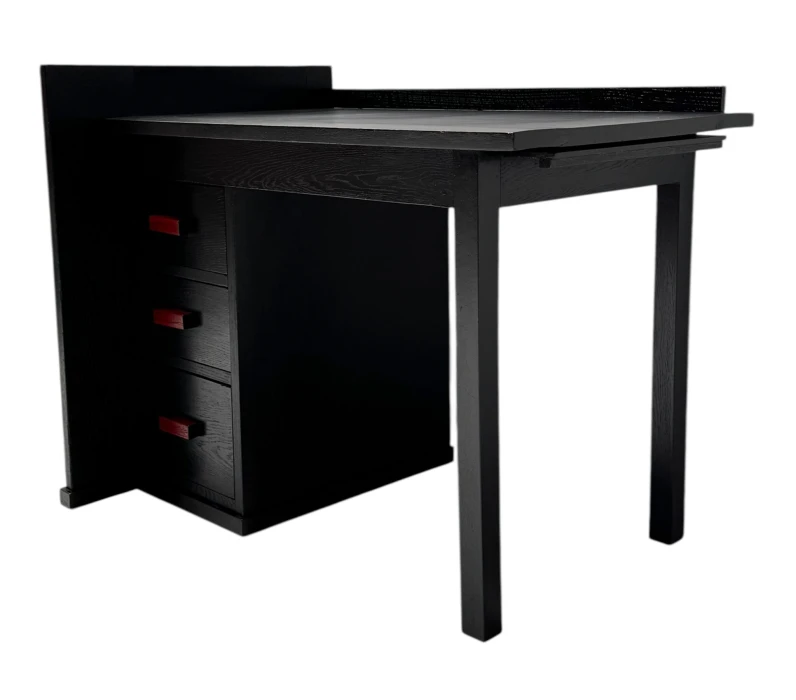 Art Deco Modernist Black Lacquered Desk or Writing Table, 1930s